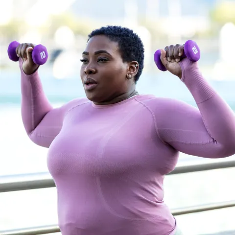woman excercising outdoors