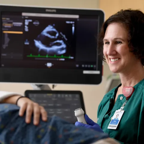 OBGYN Nurse Completing Sonogram on Patient