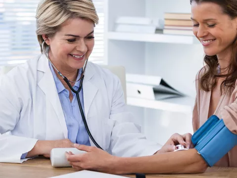 UCM AH Woman Getting Blood Pressure Checked