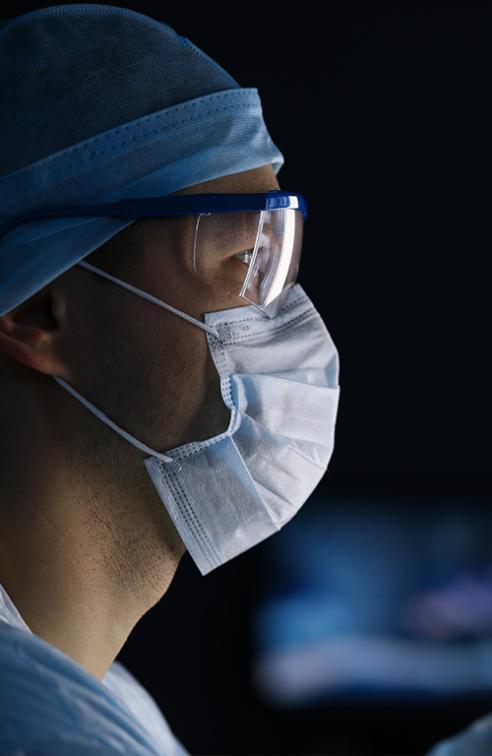 Doctor reviewing x-rays